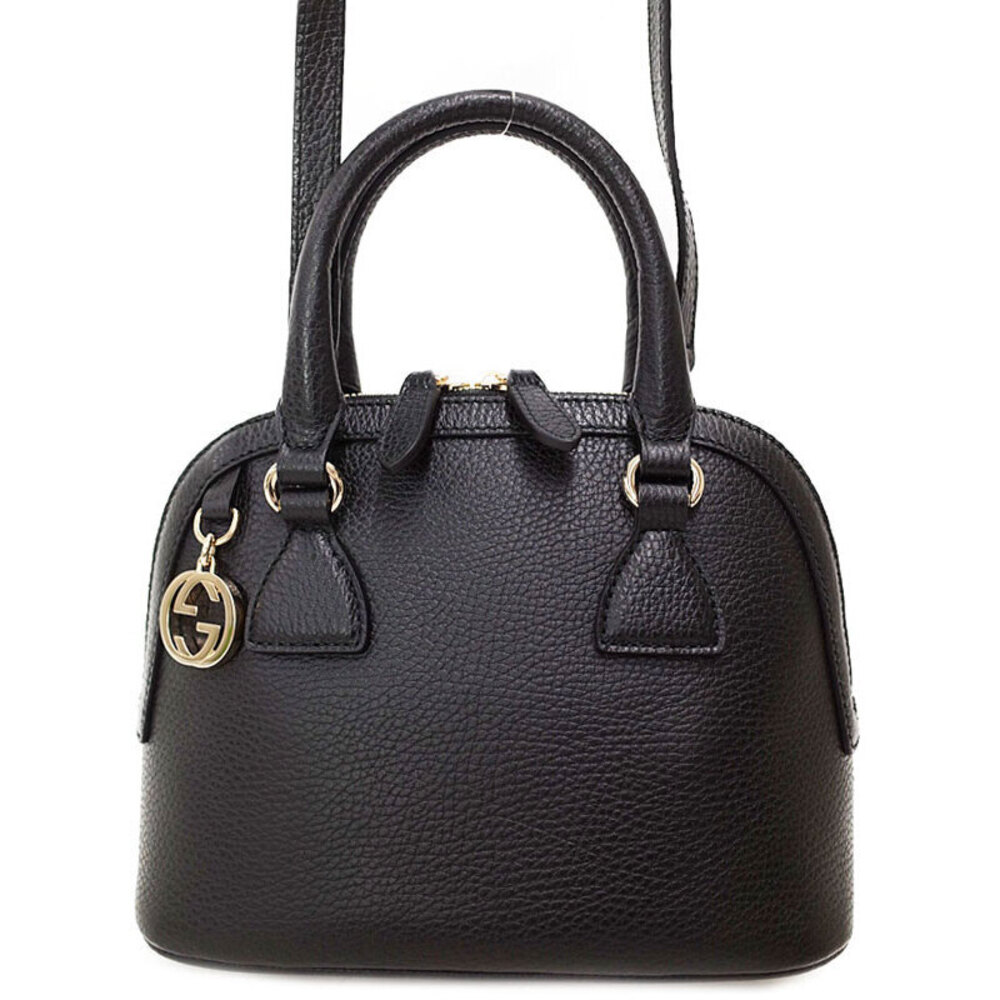 Gucci GG Charm Dome Bag Calfskin Leather Black